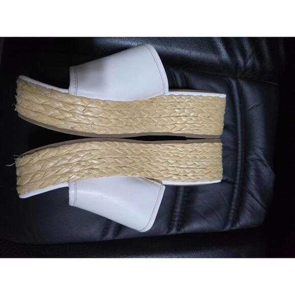 Time & Tru Raffia Platform Slide Sandal White Size 7-1/2 - Picture 7 of 8